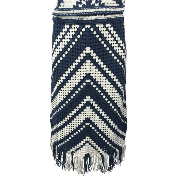 Anthropologie Navy and White Chevron Dress - Picture 6 of 9